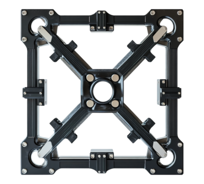 A black square with a hole in the center