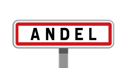 Panneau sur poteau de Andel, Côtes-d'Armor, Bretagne