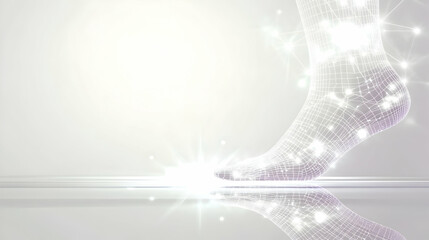 Digital Footprint: Modern Foot Health Concept with Technology and Reflection