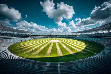 Cricket Stadium with Sunny Day.