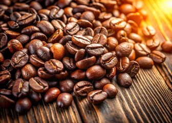 Obraz premium Aerial View of Coffee Beans Spread on a Surface
