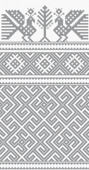 Embroidery scheme. Slavic ethnic motifs. Embroidery for decorating folk costumes and household items. Russian embroidery, Folk embroidery. Embroidery scheme