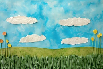 Obraz premium Meadow painting outdoors nature.