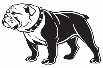 bulldog sihouette black vector