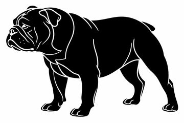 bulldog sihouette black vector