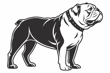 Obraz premium bulldog sihouette black vector