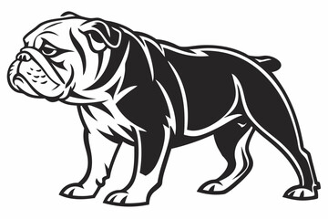 bulldog sihouette black vector