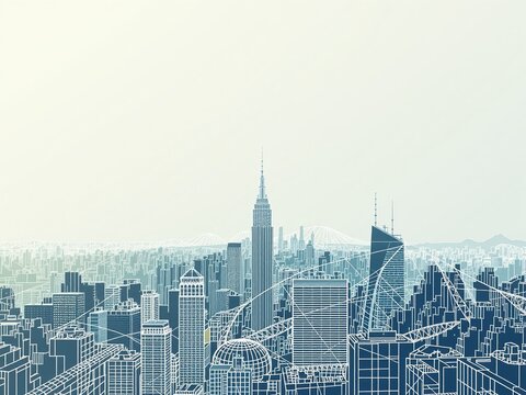 Abstract City Skyline Parallel Structures
