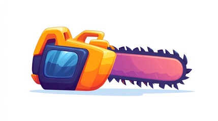 Naklejka premium Cartoon chainsaw illustration (4)
