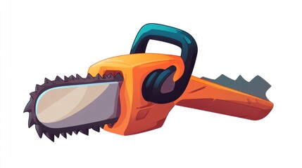 Naklejka premium Cartoon chainsaw illustration (3)