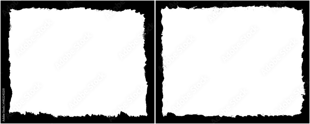 Fototapete vintage style black grunge border with realistic texture isolated on a transparent or white backgrou