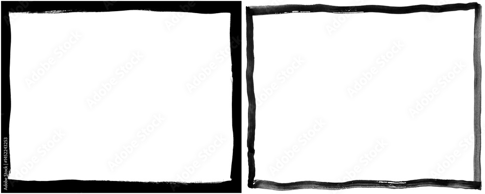 Fototapete abstract black frame overlay with dust and film texture effect isolated on a transparent or white ba