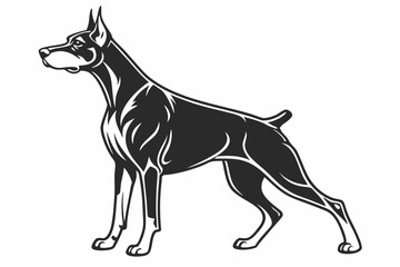 doberman sihouette black vector
