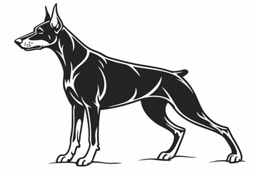 doberman sihouette black vector