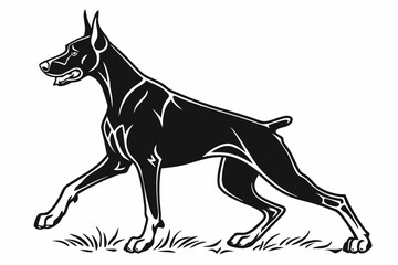 doberman sihouette black vector
