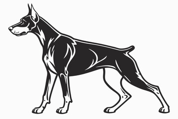 doberman sihouette black vector