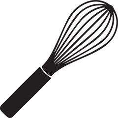 Baking Whisk Icon | Simple Silhouette Vector