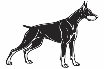 doberman sihouette black vector