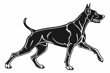 doberman sihouette black vector