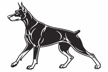 doberman sihouette black vector