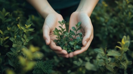 Fototapeta premium World Environment Day is about taking care of our planet. It's like holding the Earth in our hands. Let's protect nature, be eco-friendly, and work towards a cleaner future for all. 