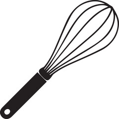 Baking Whisk Icon | Simple Silhouette Vector