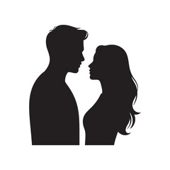 Fototapeta premium Romantic Couple Facing Silhouette