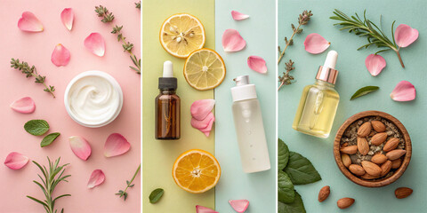 Natural Skincare Essentials: A Blend of Botanicals, Oils, and Citrus Freshness