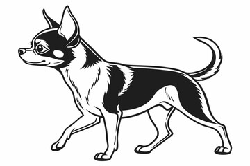 chihuahua sihouette black vector