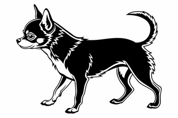chihuahua sihouette black vector