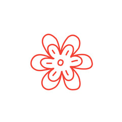 red flower doodle