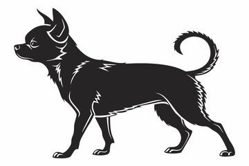 chihuahua sihouette black vector
