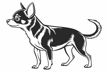 chihuahua sihouette black vector