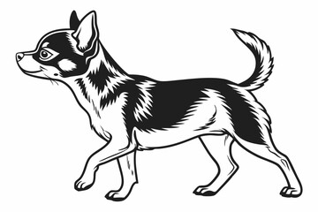 chihuahua sihouette black vector