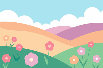 spring landscape with flowers