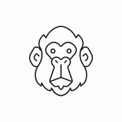 Gorilla head wild animal icon vector sign