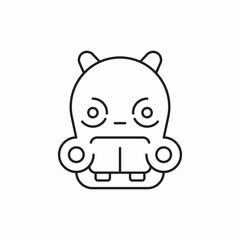 Hippo head wild animal icon vector sign
