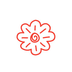 red flower doodle