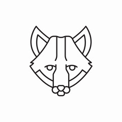 Fox head wild animal icon vector sign