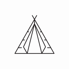Native american teepee tent icon vector sign
