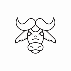Buffalo head wild animal icon vector sign