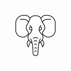 Elephant head wild animal icon vector sign