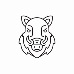 boar head wild animal icon vector sign