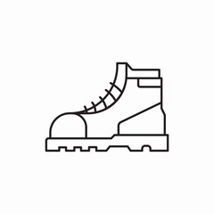 Hiking boot outdoor adventure icon vector sign