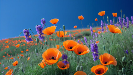 Obraz premium Flowers in the field landscape