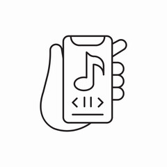 Mobile phone music code icon vector sign