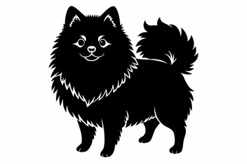 pomeranian sihouette black vector