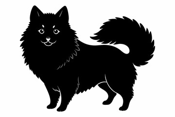 pomeranian sihouette black vector