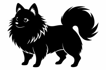 pomeranian sihouette black vector
