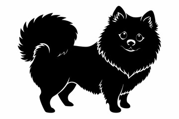 Obraz premium pomeranian sihouette black vector